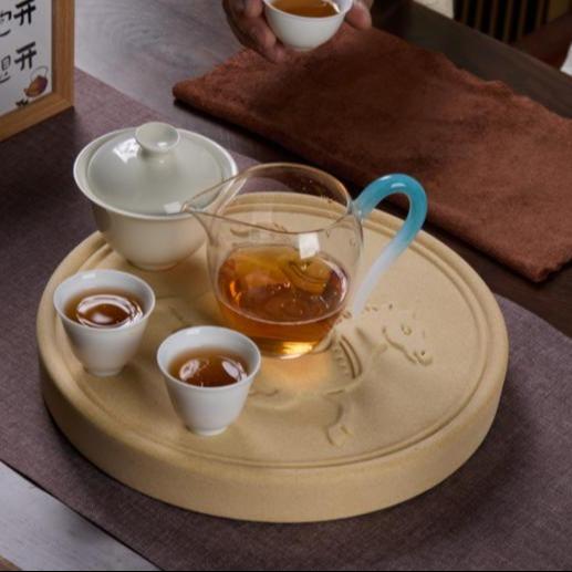 巴蜀汉陶·仿汉砖马年系列干泡茶承，将非遗做成专利，马年驮元宝设计，马踏山河吸水聚气【G】 商品图3