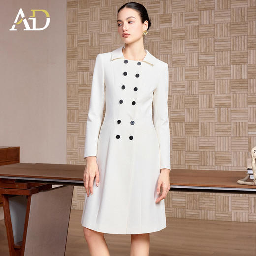 AD高端精致连衣裙女春季2026新款轻奢高级感双排扣职业装爆款裙子 商品图0