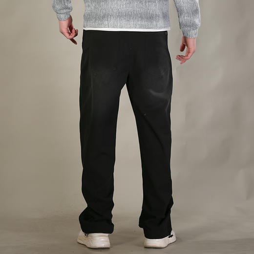 DRONKOO 2026 抽绳松紧腰前双破骨猫须喷色中厚卫裤长裤 商品图4