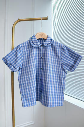 宝蓝日记|文艺双层彼得翻领格纹衬衣