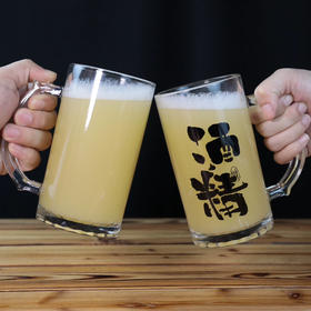 一凡光面玻璃啤酒杯带把