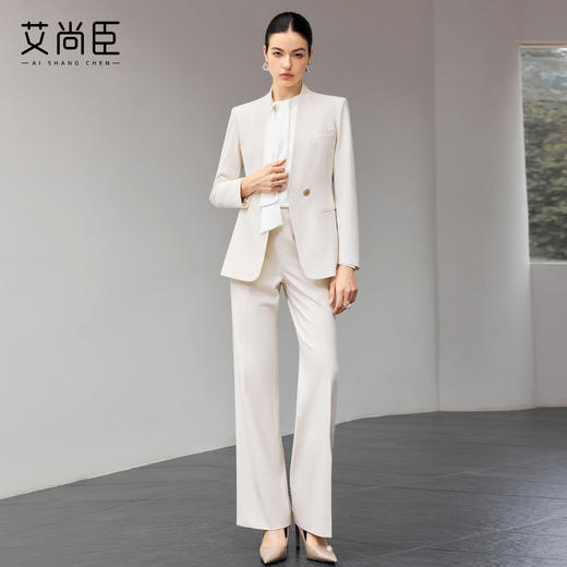 艾尚臣米白色西装套装女春季轻熟通勤风女装气质OL长袖西服职业装 商品图2