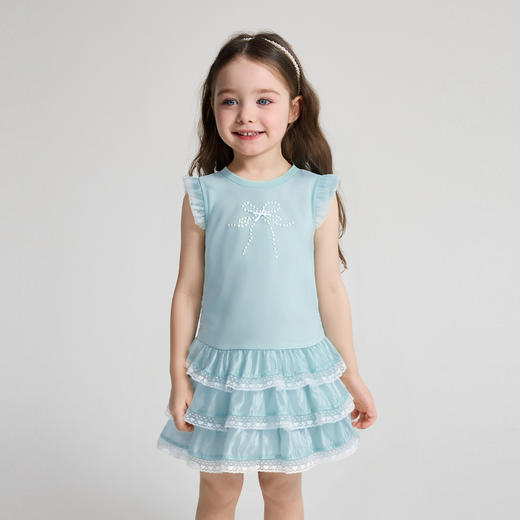 笛莎/Deesha 2026年夏季新款女童小童小飞袖连衣裙裙子 商品图0