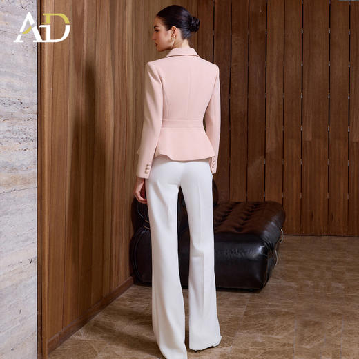 AD高端精致西装套装女春秋2026新款高级感商务正装收腰白裤两件套 商品图4