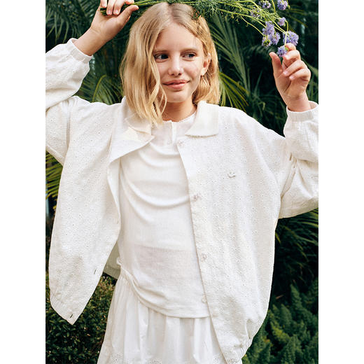 💕春3童装棉布花朵绣花法式宽松休闲外套 商品图3