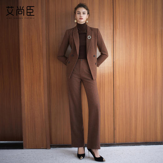 艾尚臣毛呢时尚套装**练气场强大西服职业装高级*西装两件套冬 商品图4