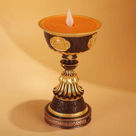 精品八吉祥3D火焰电子酥油灯充电试供佛灯藏式佛前供灯仿真摆件长明灯佩戴充电底座 商品图7