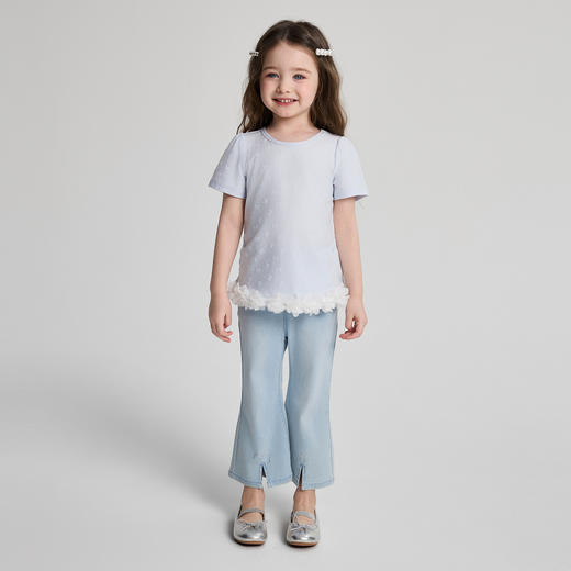 笛莎/Deesha 2026年夏季新款女童小童微喇牛仔裤裤子 商品图2