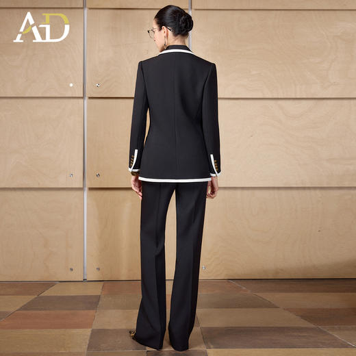 AD老钱风黑色撞色包边西装套装女春秋2026新款高级感巨好看一整套 商品图4