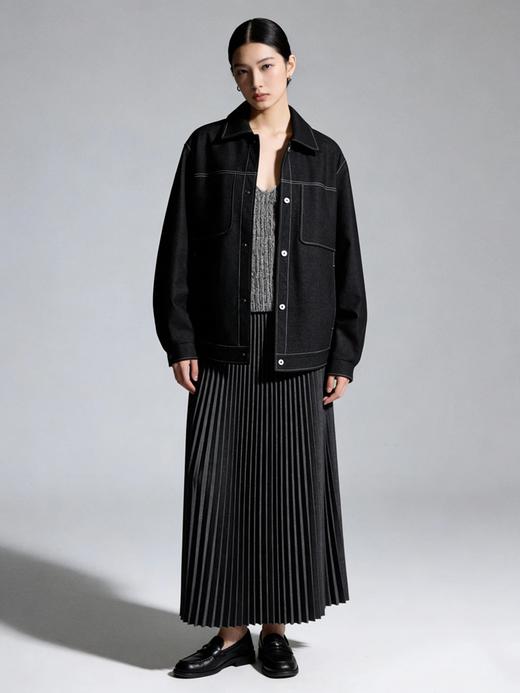 【利落翻领 大口袋设计 复古感直接拉满】挺括有型情侣仿牛仔夹克衬衣（E50-G6683） 商品图9