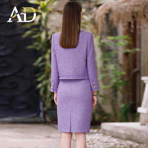 AD高端品牌小香风套装女春2026新款爆款高级感紫色外套裙子两件套 商品图4
