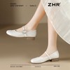 ZHR时尚玛丽珍鞋2025新款网红ins浅口单鞋女潮流银色百搭粗跟单鞋 商品缩略图5