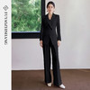 FUYAO扶摇直上 职场极简风黑色西装套装女直筒裤两件套通勤穿搭春 商品缩略图3
