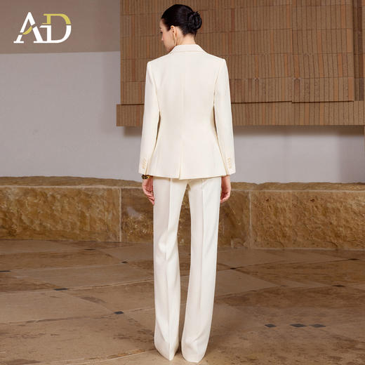 AD白色西装套装女春秋2026新款高级感爆款穿搭职业装阔腿裤两件套 商品图4