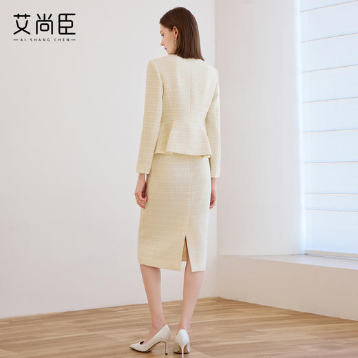 艾尚臣小香风两件套女春季轻熟优雅风V领西装半身裙气质名媛套装 商品图4