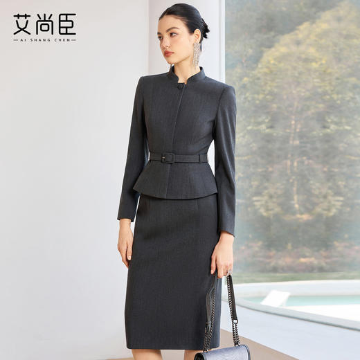 艾尚臣OfficeLady精致高级感立领商务正装套装女领导西装会议工装 商品图1