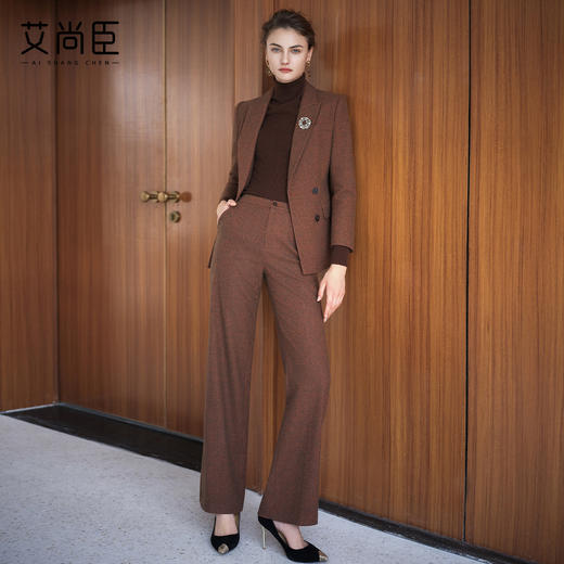 艾尚臣毛呢时尚套装**练气场强大西服职业装高级*西装两件套冬 商品图3