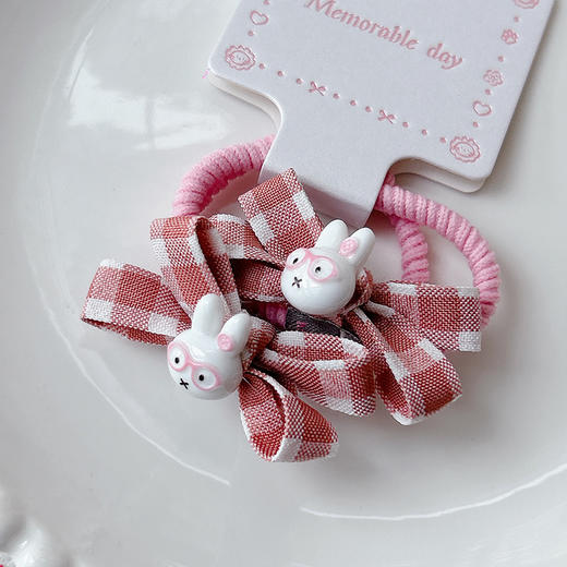 兔子清新格子皮筋RT对扎-纪念日百货门店同款169256546 商品图1