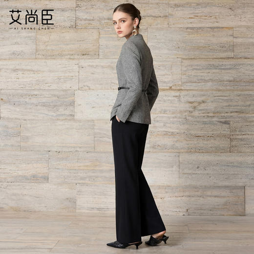 艾尚臣格雷系立绵羊毛西装套装女职业高级高智感阔腿裤两件套气质 商品图2