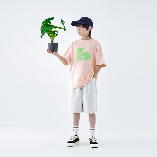 青石灰 经典白预售4.19发 【轻氧T】蓝汽水2026夏男童上衣印花短袖UPF50+防晒青少年凉感T恤 商品图4