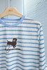 时髦趣味修狗条纹T恤 商品缩略图1