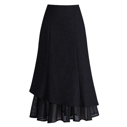 「自」全新升级【铂金会员128/天猫169/差价41】(13949)洛诗琳气质网纱拼接鱼尾半身裙2026春季新款高腰显瘦A字裙13949 商品图4