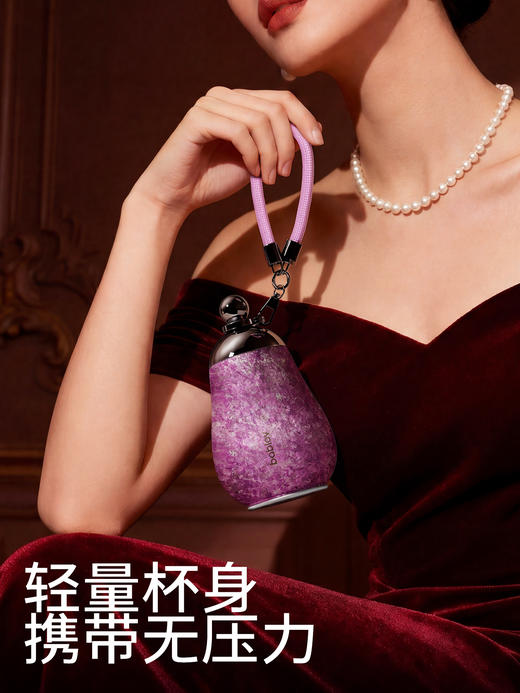 bablov永不分梨纯钛保温杯女高颜值吸管杯小巧便携水杯子新年生日礼物钛杯 商品图3