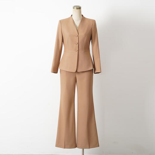 艾尚臣卡其色职业装女秋冬新款高级感时尚工作服气质通勤西装套装 商品图4