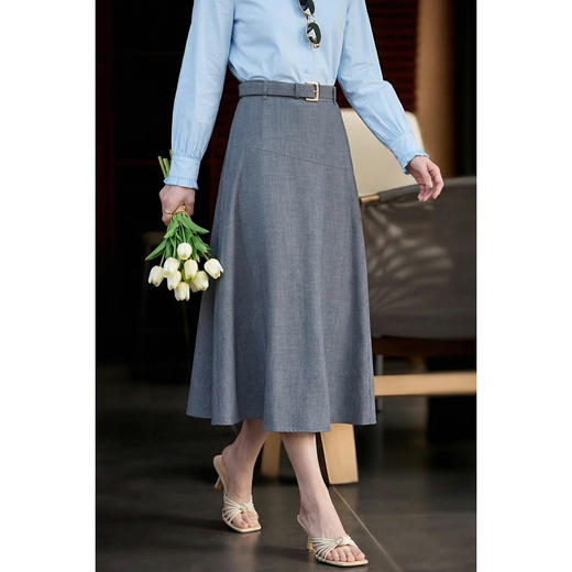 米思阳2026春季新款复古优雅赫本风高腰半身裙A字裙大摆裙女1678 商品图2