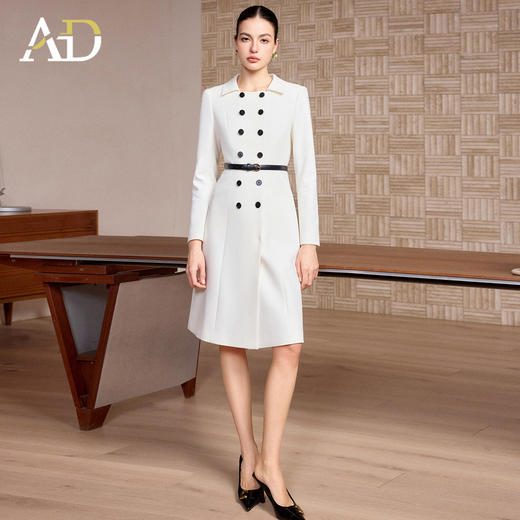 AD高端精致连衣裙女春季2026新款轻奢高级感双排扣职业装爆款裙子 商品图1