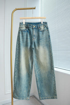 古早胶片|复古猫须擦色牛仔裤