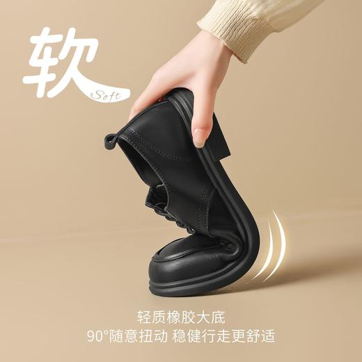 ZHR则则系带英伦单鞋女2026春秋新款JK鞋小皮鞋黑皮鞋女一脚蹬懒人鞋 商品图5