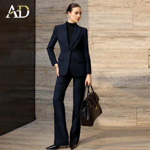 AD藏青色西装套装女春季2026新款爆款高级感大女主气场穿搭一整套 商品图2