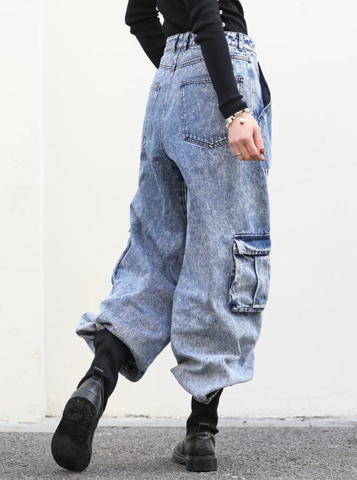 TYNVIE 水洗蓝色工装牛仔裤 商品图2