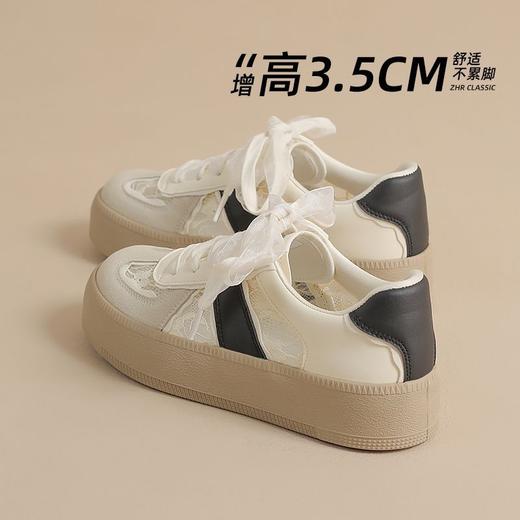 ZHR则则复古芭蕾风德训鞋女夏季蕾丝透气网面休闲鞋百搭小白鞋女 商品图7