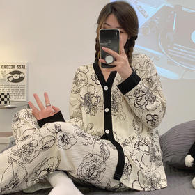 【春夏新品❗️慵懒感ins风家居服套装】休闲版型，宽松显瘦 居家外出两相宜！中国风春秋季韩版新款睡衣女长袖薄款网红休闲爆款家居服套装