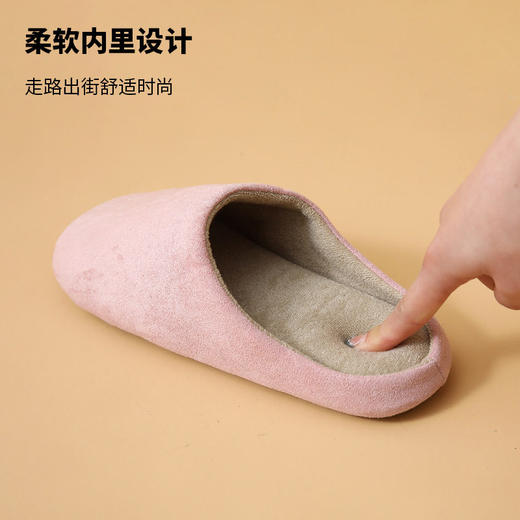 日式居家静音拖鞋男女软底家用四季办公室家居室内地板棉拖鞋冬季 商品图2