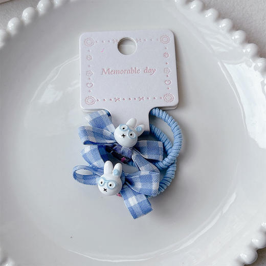 兔子清新格子皮筋RT对扎-纪念日百货门店同款169256546 商品图4