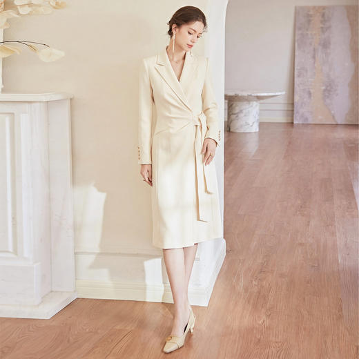 艾尚臣收腰绑带正式职业连衣裙女中长裙高级感职场别致西装裙季 商品图2