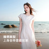 【理想裙】三彩2026春季新款圆领短袖A字裙连衣裙小白裙简约长裙M 商品缩略图1