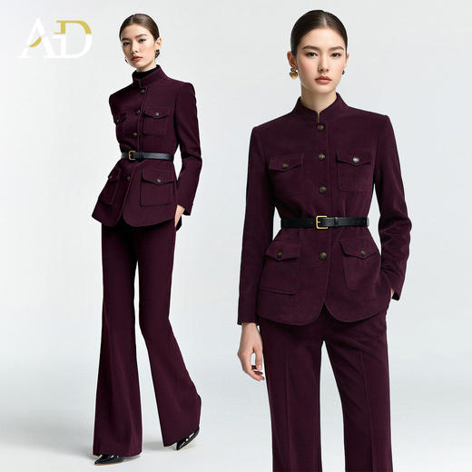 AD高端品牌雪尼尔西装套装女春季2026新款高级感老钱风穿搭一整套 商品图0