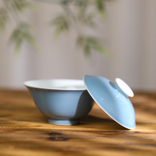 【忘言】 云色盖碗（天蓝）曰何文人器 商品图1