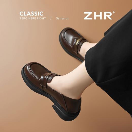 ZHR则则复古中口单鞋时尚粗跟乐福鞋2026新款百搭小皮鞋洋气女鞋 商品图7