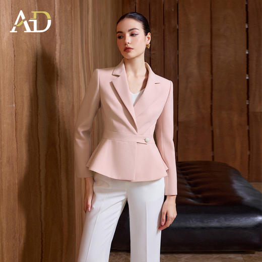 AD高端精致西装套装女春秋2026新款高级感商务正装收腰白裤两件套 商品图1