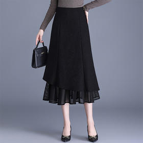 「自」全新升级【铂金会员128/天猫169/差价41】(13949)洛诗琳气质网纱拼接鱼尾半身裙2026春季新款高腰显瘦A字裙13949