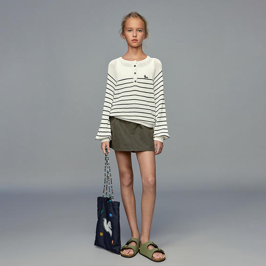 💕春季童装-条纹插肩袖套头毛衣Y017EL 商品图3