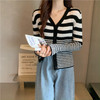 【经典条纹元素❗百搭不挑风格】秋季新款显瘦条纹针织长袖开衫衣女。rg 商品缩略图1