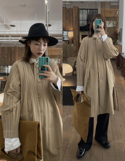 口碑I*ssey Miyake三宅一生 褶皱风衣外套 商品图10