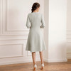 艾尚臣氧气少女治愈芦苇绿连衣裙女七分袖中长款显白气质A裙通勤 商品缩略图4