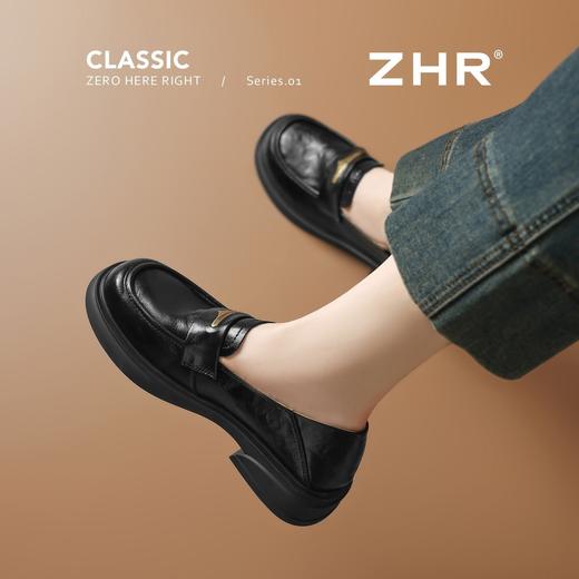 ZHR则则复古中口单鞋时尚粗跟乐福鞋2026新款百搭小皮鞋洋气女鞋 商品图4